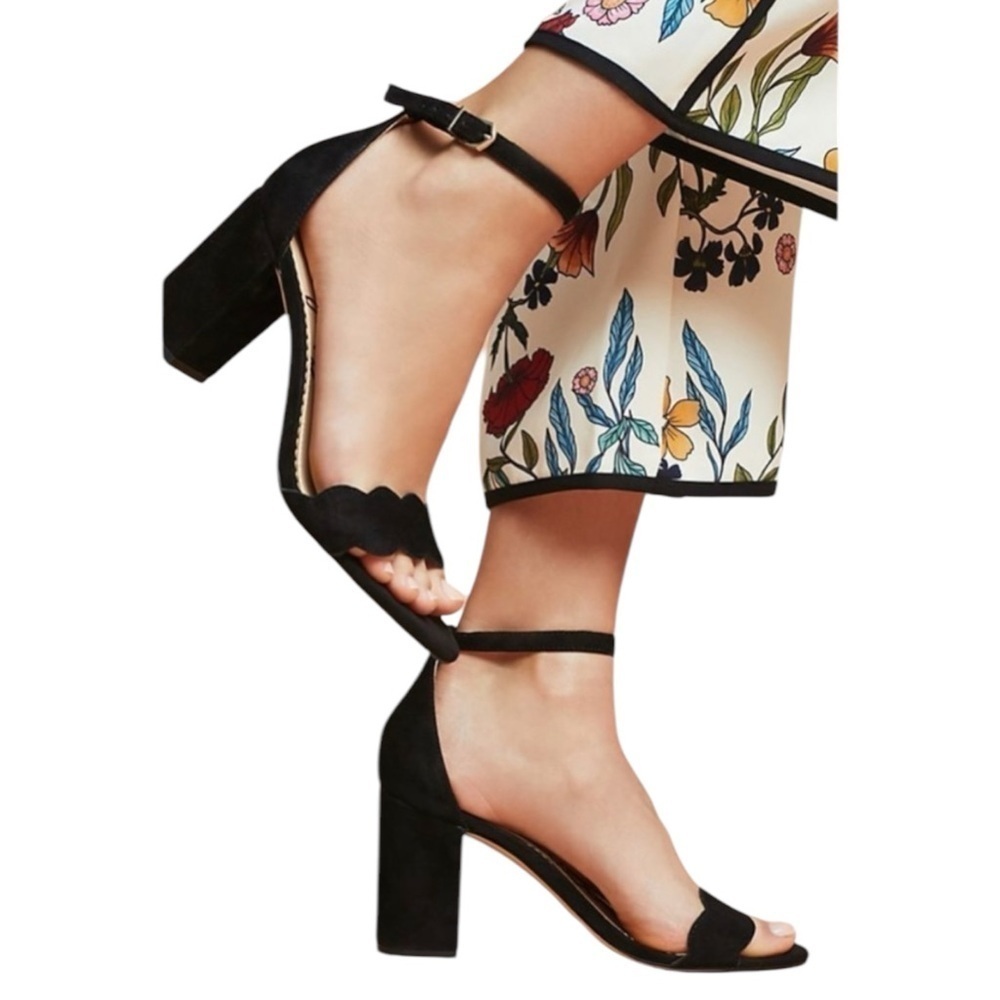 🌻Sam Edelman Black Suede "Odila" Heeled Sandal Women's Size 9.5